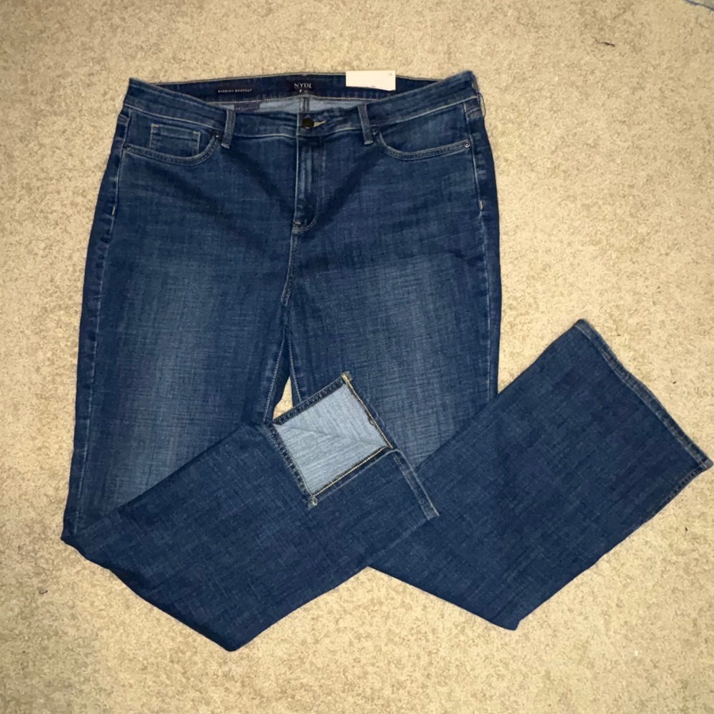 NYDJ Barbara Bootcut Jeans Lift Tuck Dark Wash Denim Women's Size 16‎